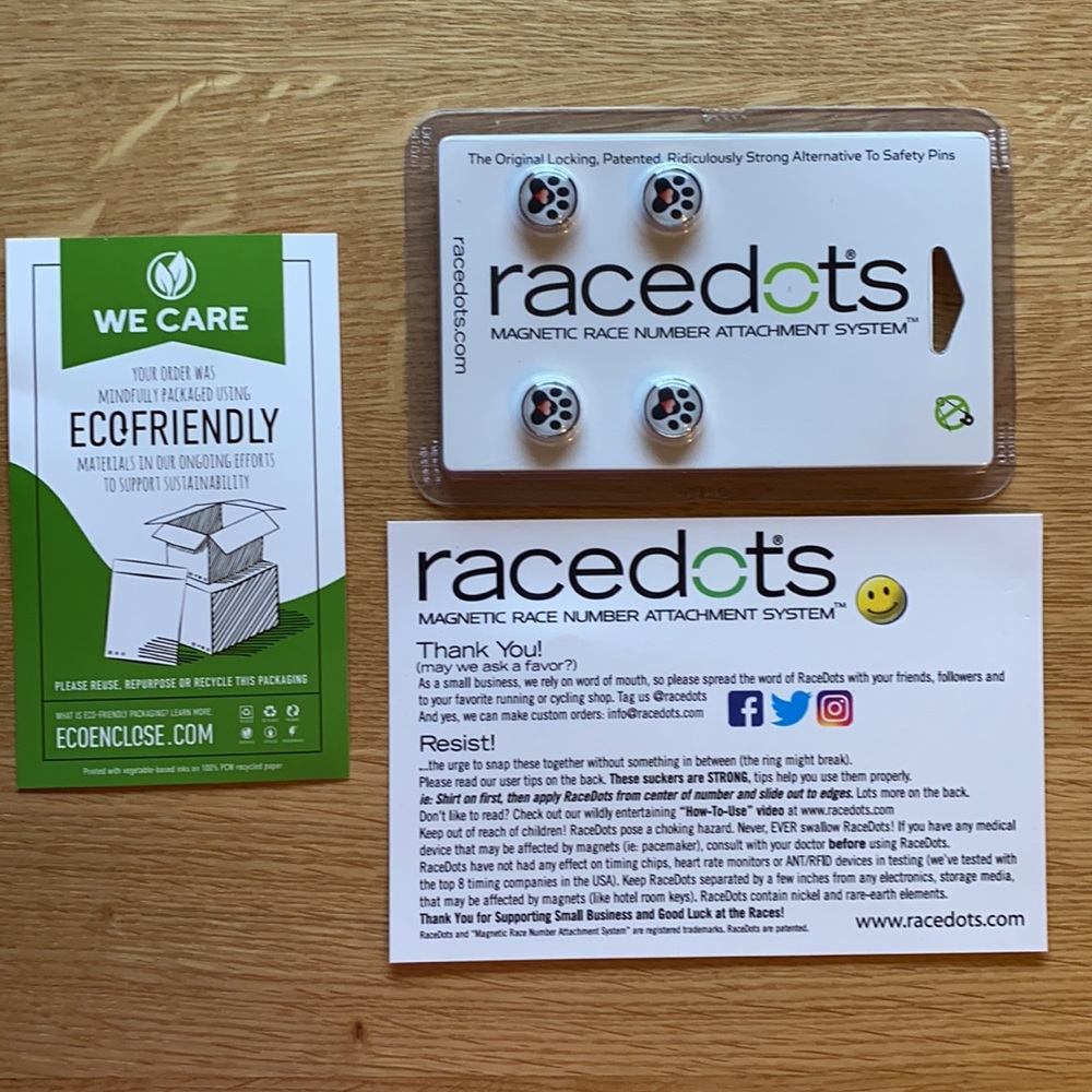 Brand new Racedots - Magnetic race number system